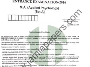 MA Applied Psychology 2016 Set A jamiapapers P1